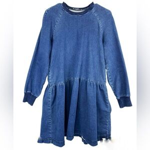 Zara Long Sleeves Denim Jeans Dress size M